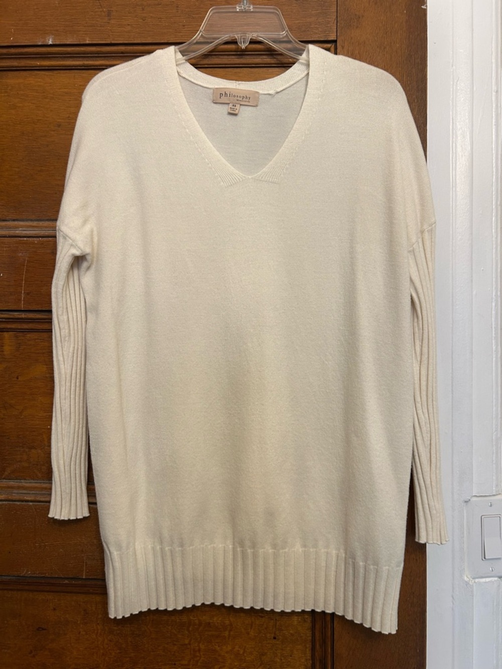 Philosophy Cream V-Neck Sweater